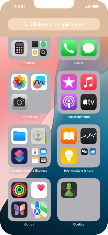 Mantenha premida por um momento a app pretendida.