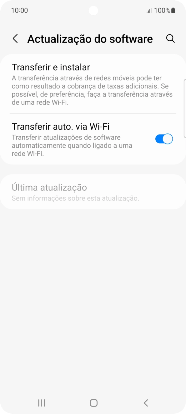 Prima Transferir e instalar. Se existir uma nova versão de software disponível, será agora indicado no ecrã. Siga as indicações no ecrã para atualizar o software do telefone.