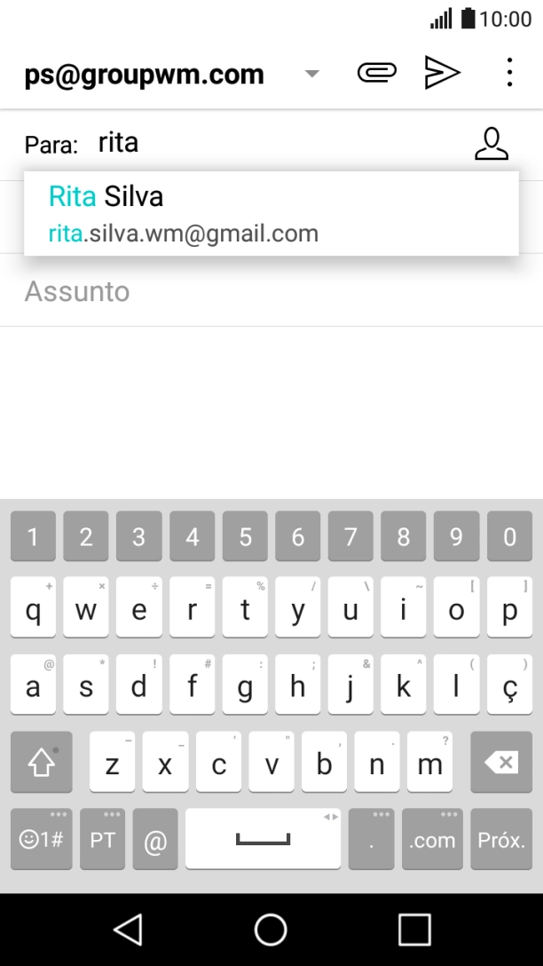 Prima o contacto pretendido.