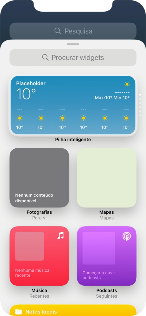 Prima o widget pretendido.