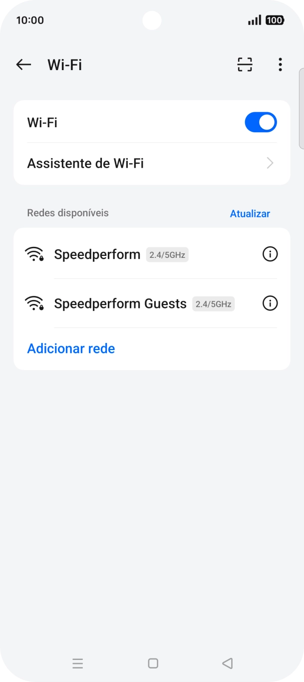 Prima a rede Wi-Fi pretendida.