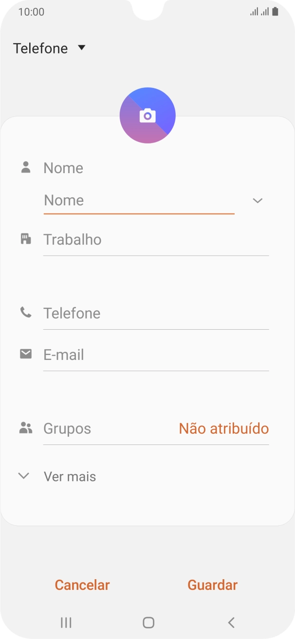 Prima a lista suspensa da lista de contactos.