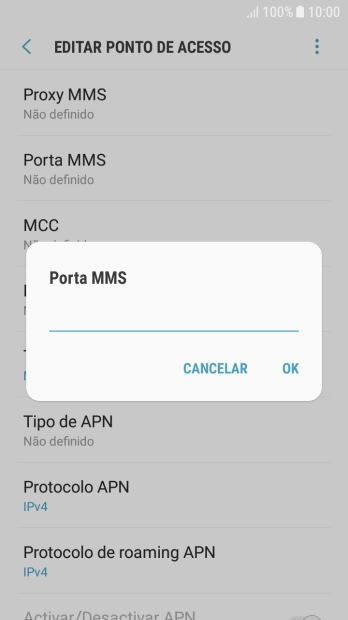 Introduza 80 e prima OK.