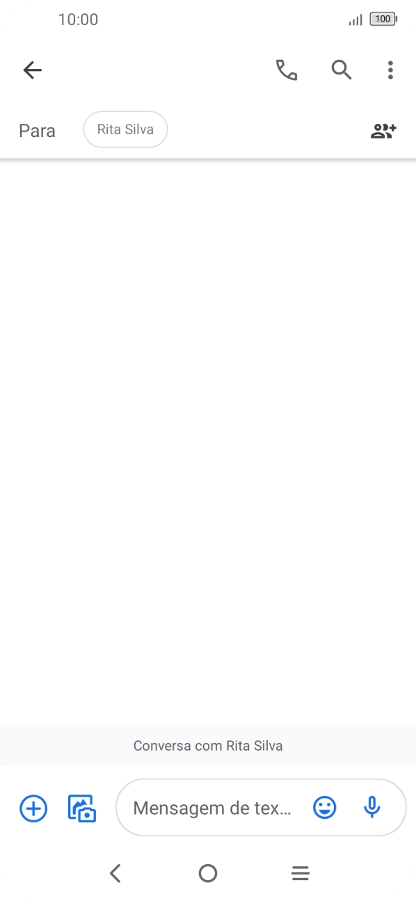 Prima o campo de escrita e escreva o texto da sua mensagem multimédia.