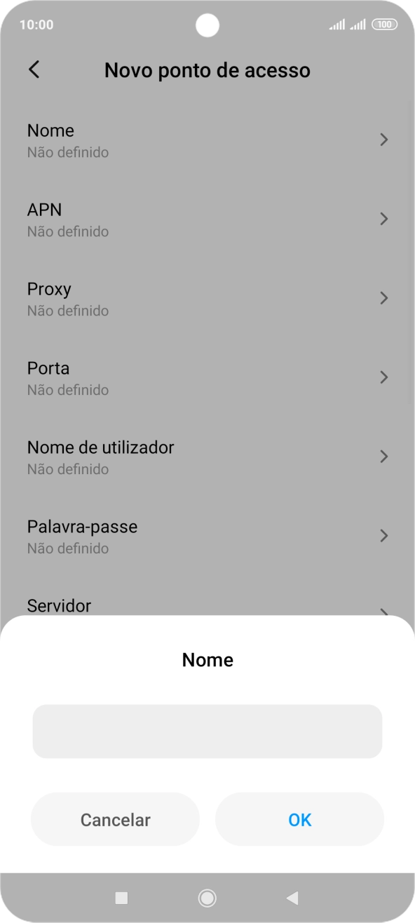 Introduza Vodafone MMS e prima OK.