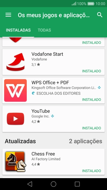 Prima a app pretendida.