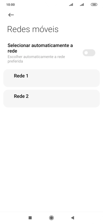 Prima a rede pretendida.