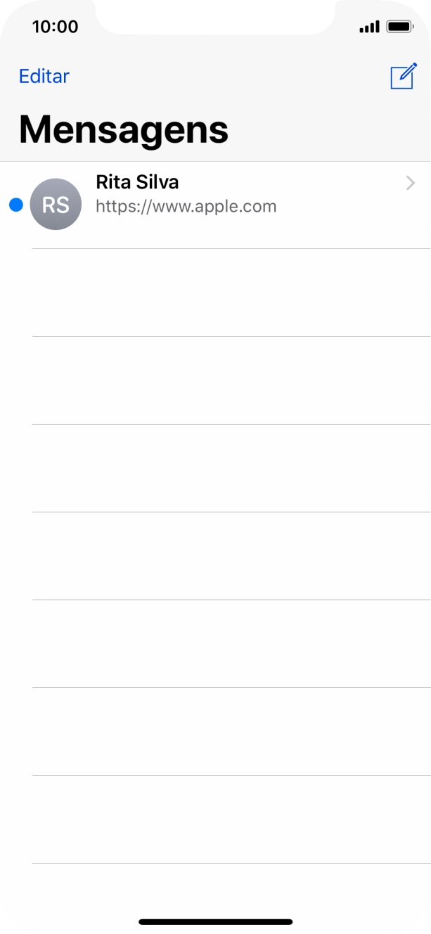 Prima o ícone de nova mensagem.