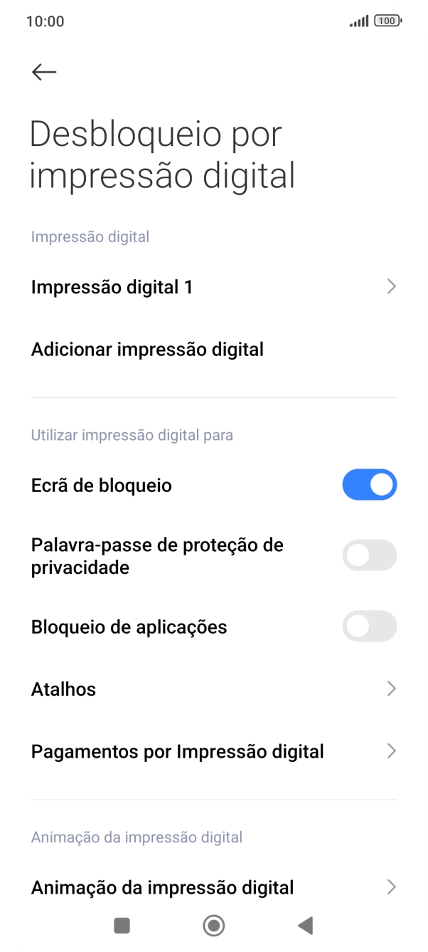 Prima os indicadores junto às definições pretendidas para as ativar ou desativar.