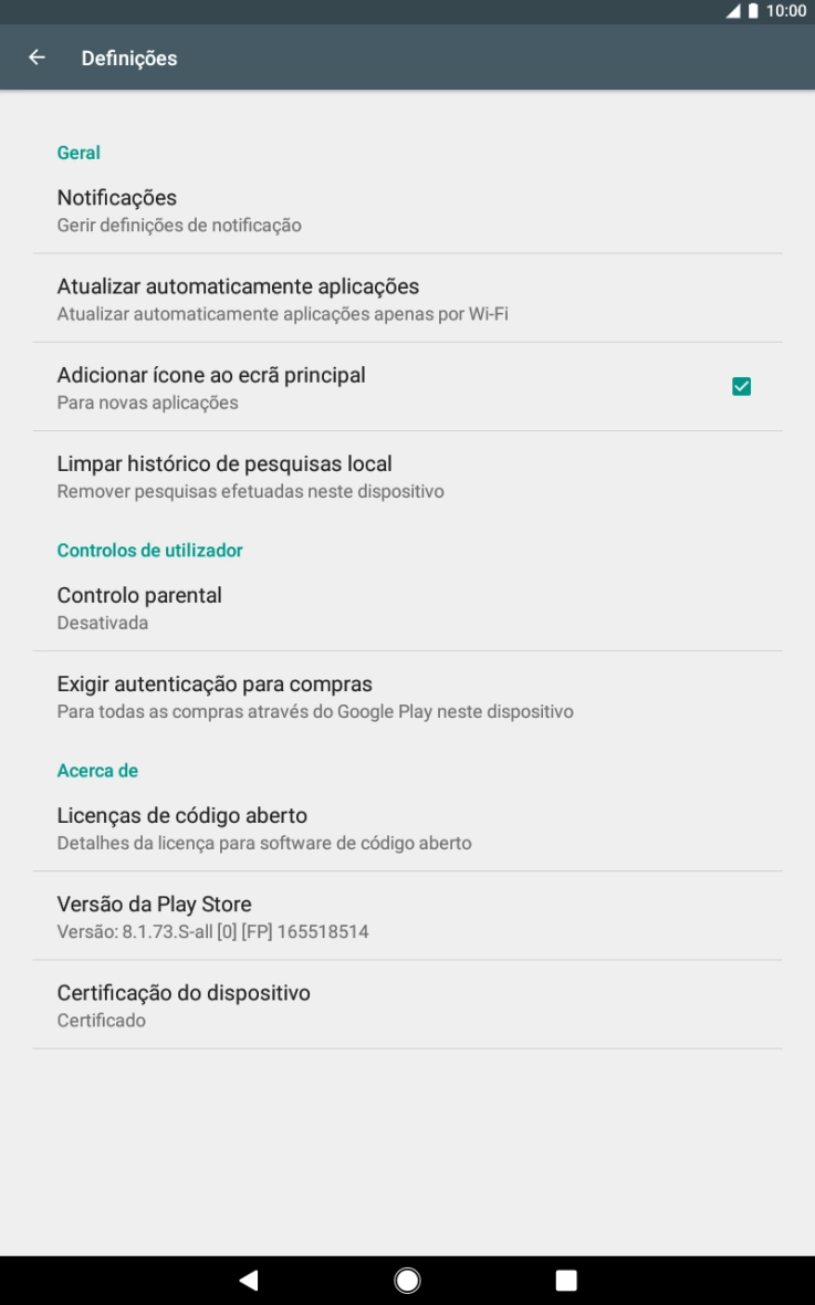 Prima Atualizar automaticamente aplicações.