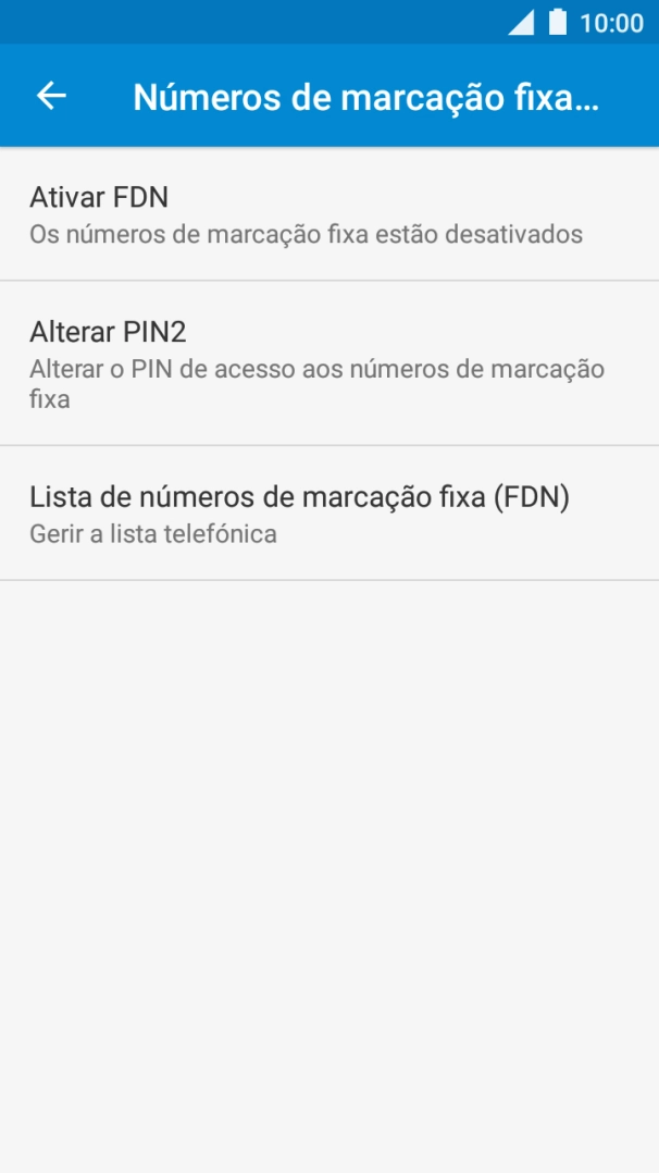 Prima Ativar FDN para ativar a marcação permitida.