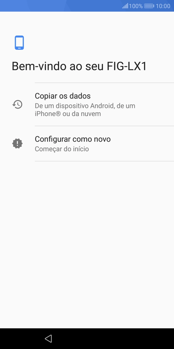 É possível transferir conteúdo de outro telefone quando o telefone for ativado antes da primeira utilização e quando o telefone tiver sido reiniciado. Quando esta imagem for mostrada no ecrã, o telefone está pronto para transferir conteúdo de outro telefone.