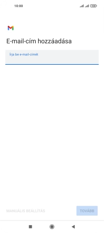 Kattints az „Írja be e-mail-címét” alatti mezőre, és írd be az e-mail címedet.