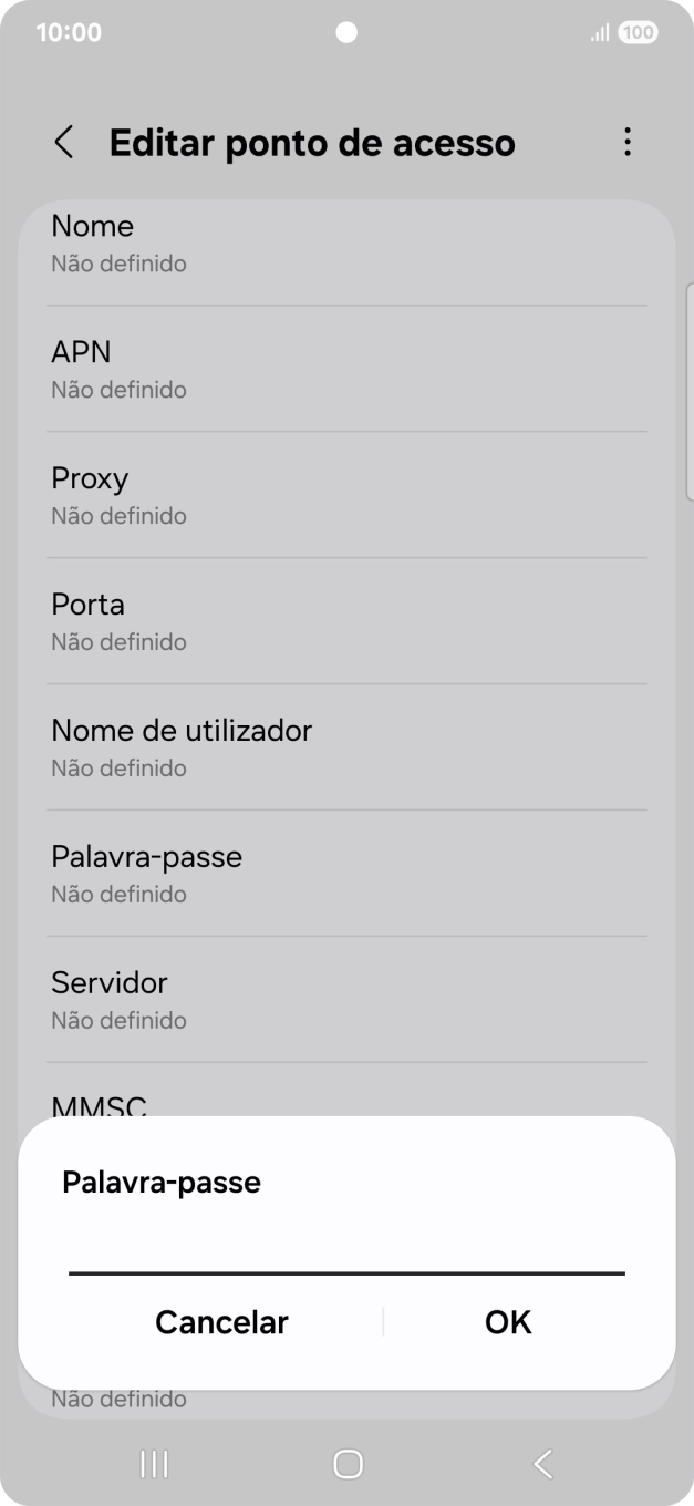 Introduza vodafone e prima OK.