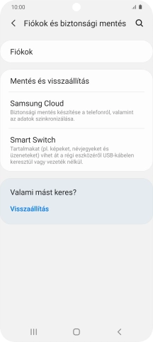Válaszd a Fiókok lehetőséget.