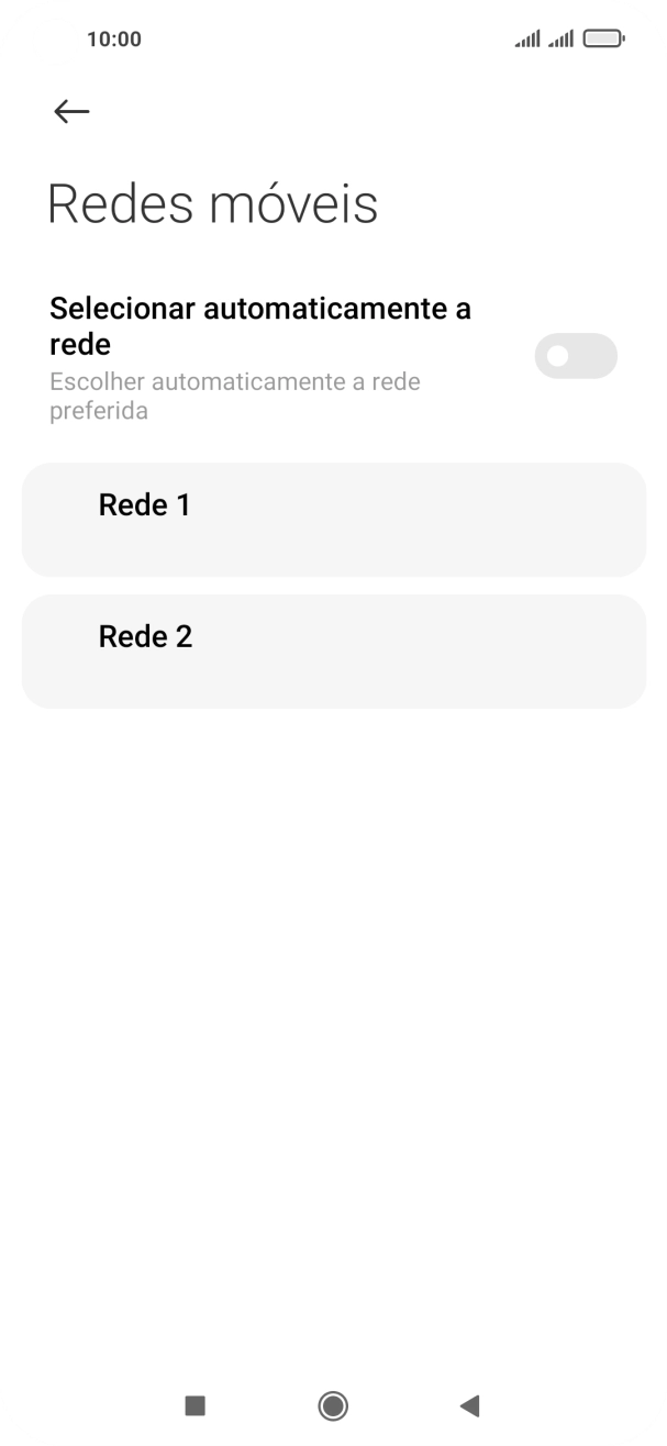Prima a rede pretendida.