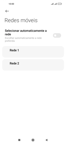 Prima a rede pretendida.