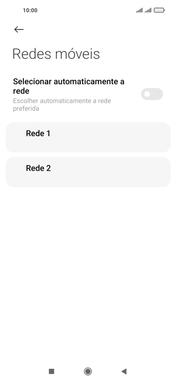 Prima a rede pretendida.