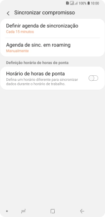 Prima Definir agenda de sincronizaçao.
