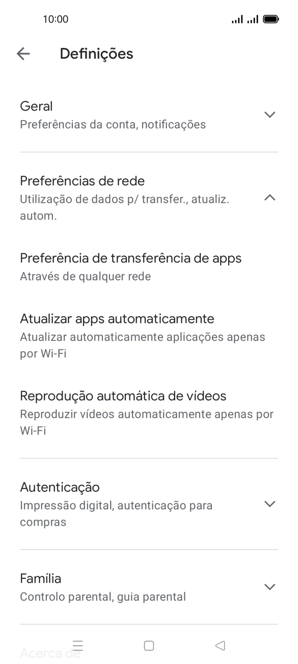 Prima Atualizar apps automaticamente.
