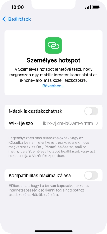 Kattints a Wi-Fi jelszó mezőre, és írd be a kívánt jelszót.