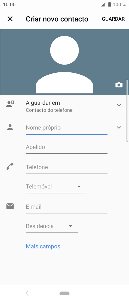 Prima a lista suspensa da lista de contactos.