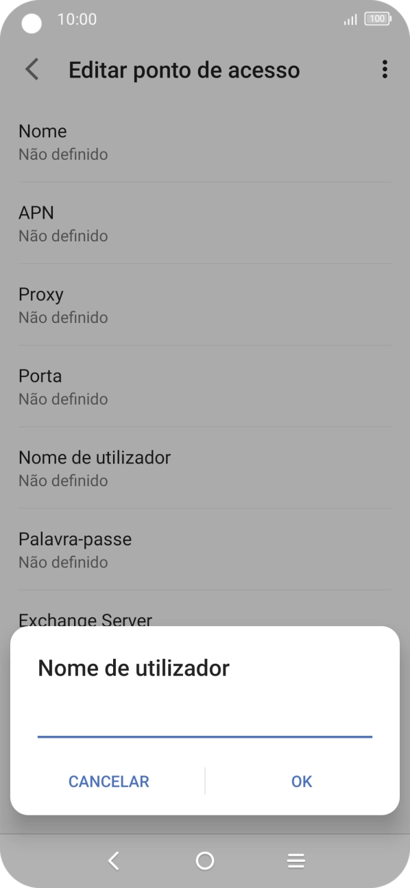 Introduza vodafone e prima OK.