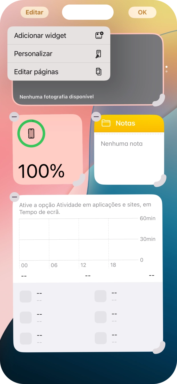 Prima Adicionar widget.