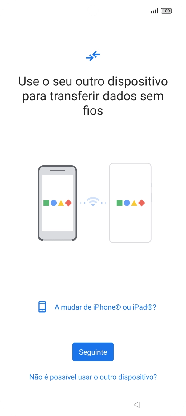 Siga as indicações no ecrã para transferir conteúdo de outro telefone.