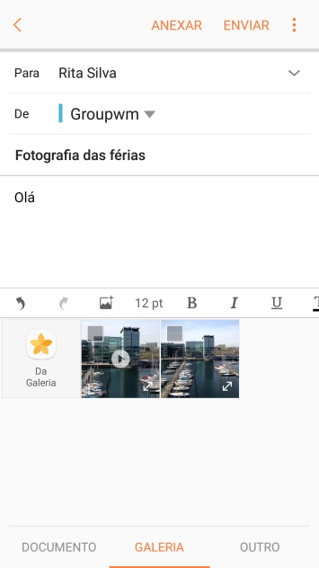 Prima OUTRO e vá até à pasta pretendida.