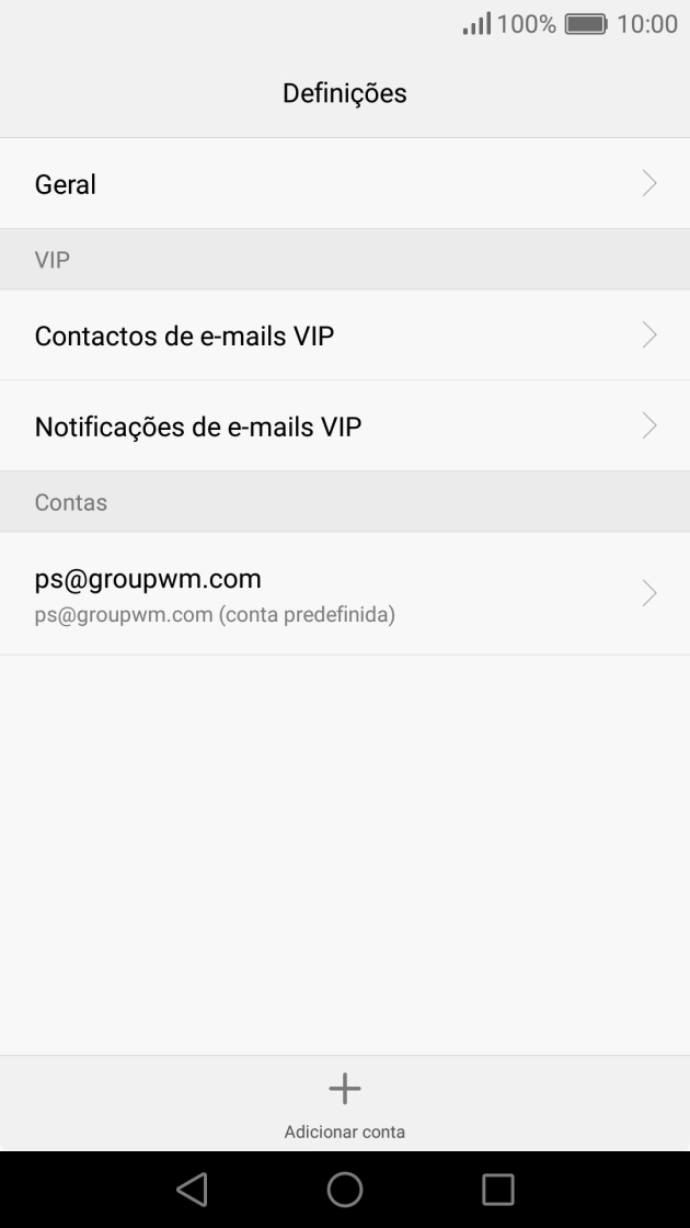Prima a conta de e-mail pretendida.
