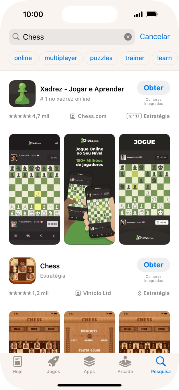 Prima a app pretendida.