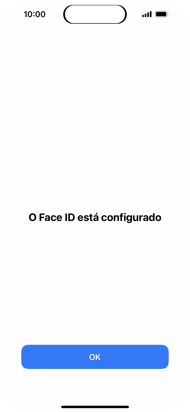 Prima OK. Se ainda não tiver escolhido um código de bloqueio do telefone, introduza um código à escolha duas vezes de seguida.