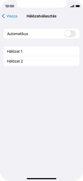 Ha kikapcsolod a funkciót, válaszd a kívánt hálózatot.