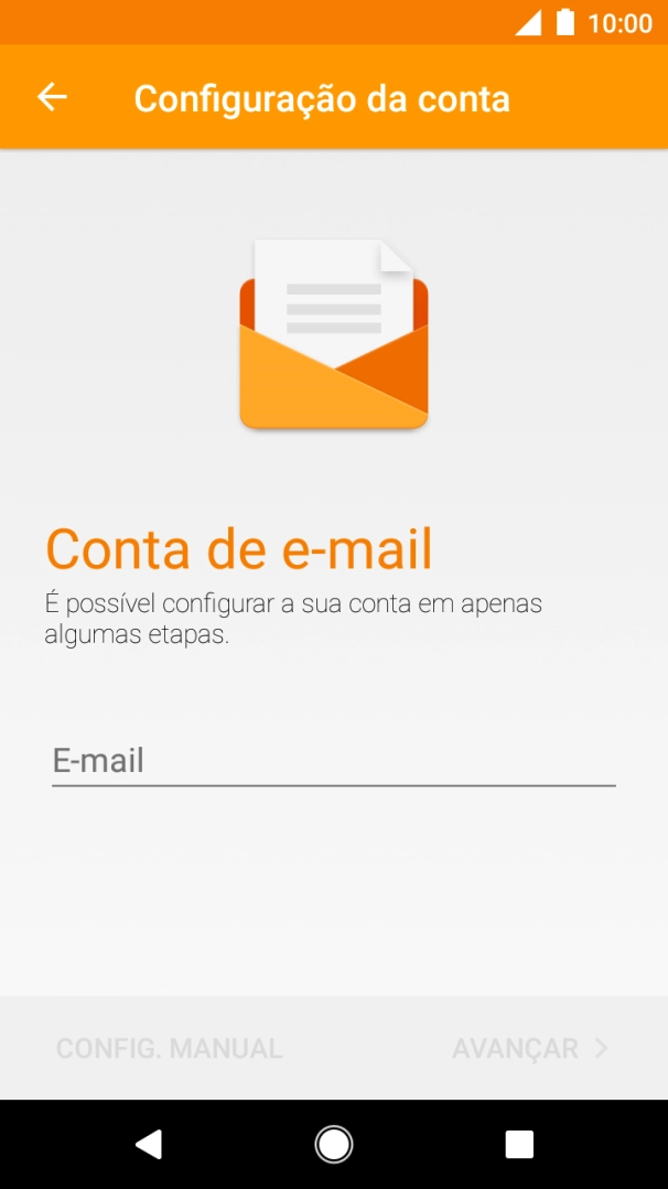 Prima E-mail e introduza o seu endereço de e-mail.