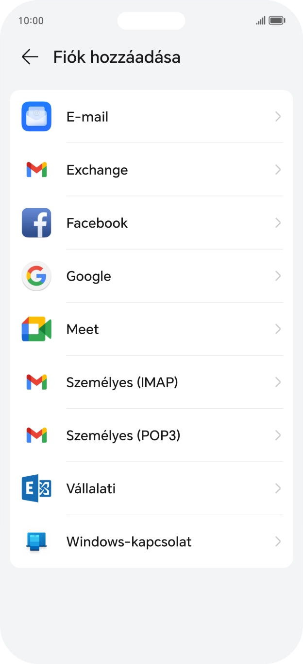 Válaszd a Google lehetőséget.