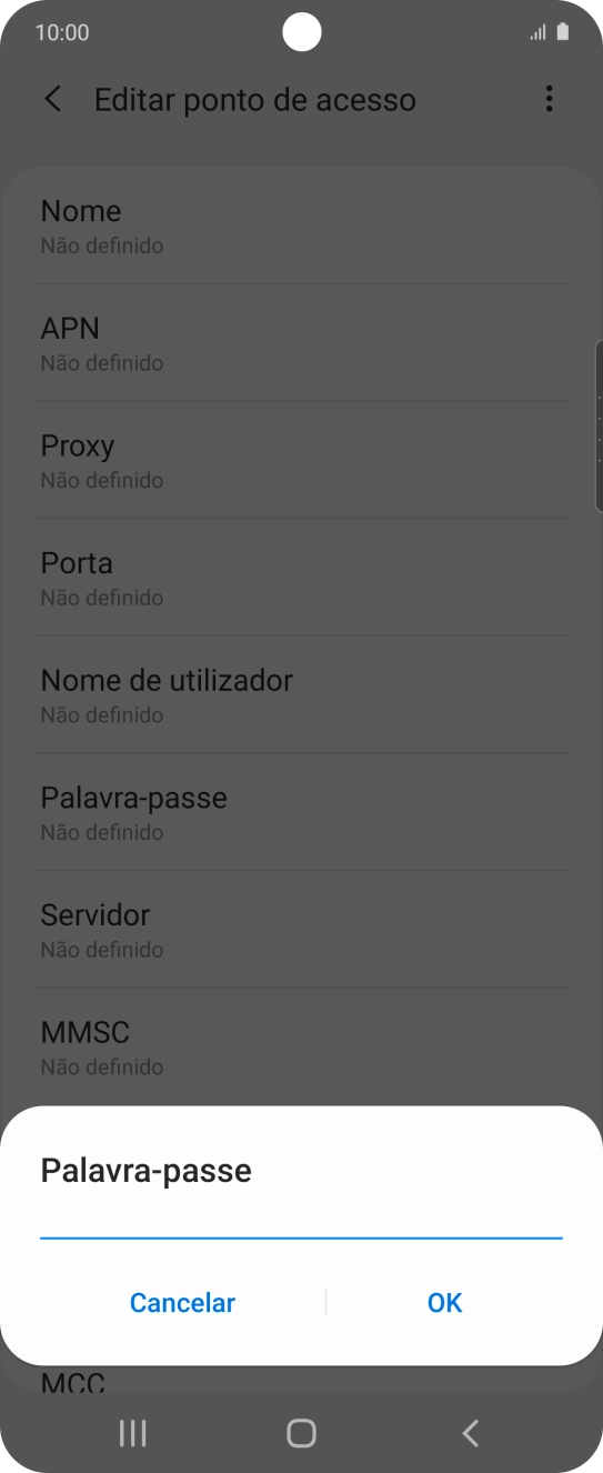 Introduza vodafone e prima OK.