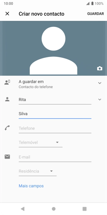 Prima Telemóvel e introduza o número de telefone.