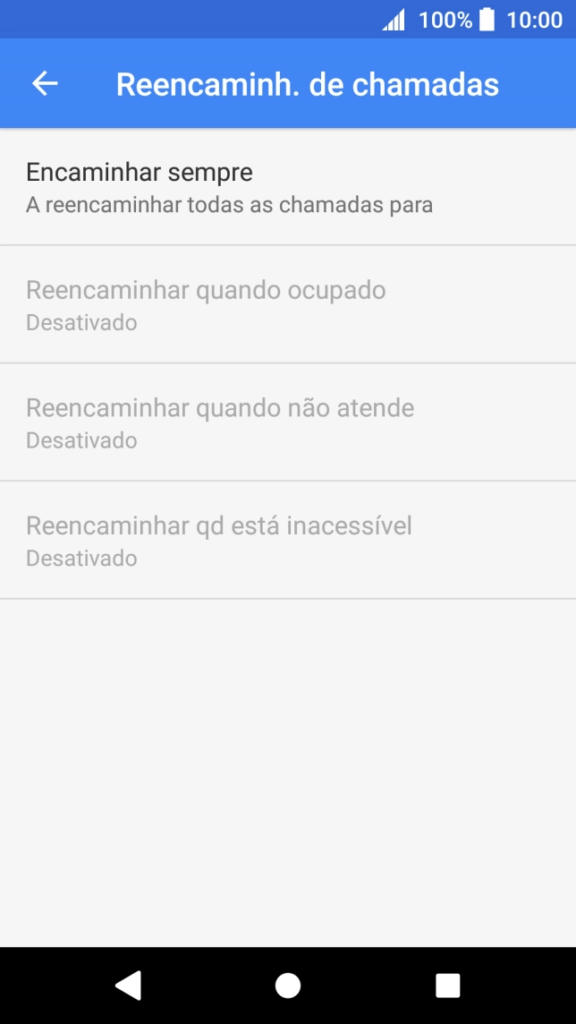 Prima o tipo de desvio pretendido.