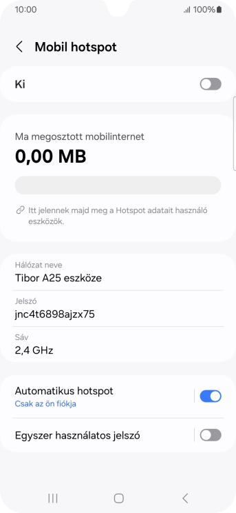 Válaszd a Hálózat neve lehetőséget.