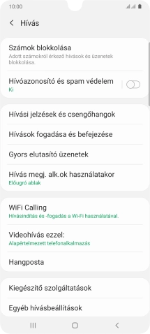 Válaszd a Kiegészítő szolgáltatások lehetőséget.