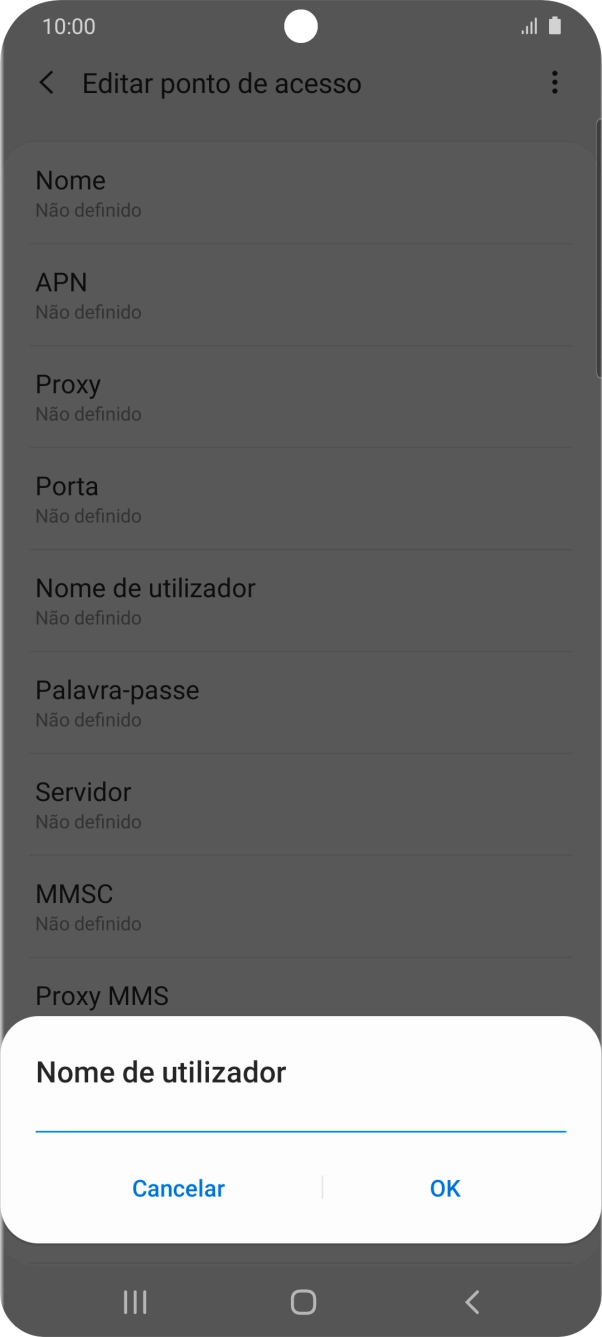 Introduza vodafone e prima OK.