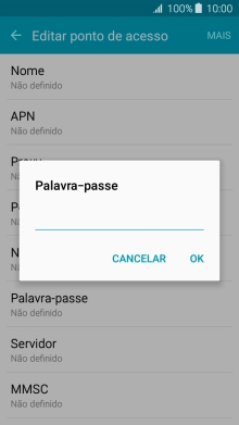 Introduza vodafone e prima OK.