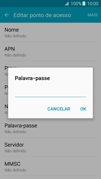 Introduza vodafone e prima OK.