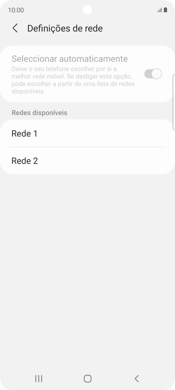 Prima a rede pretendida.