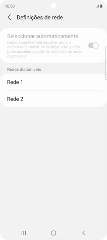 Prima a rede pretendida.