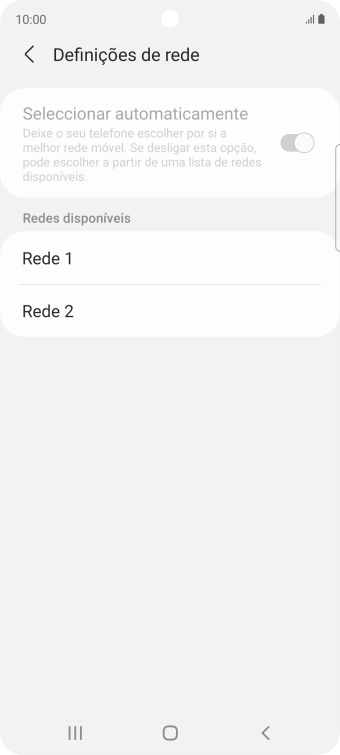 Prima a rede pretendida.