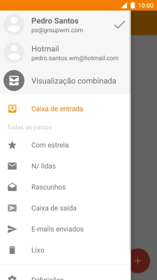 Prima a conta de e-mail pretendida.