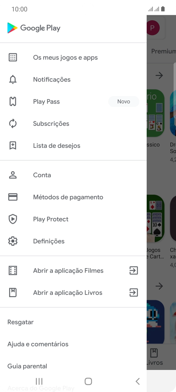 Prima Os meus jogos e apps.
