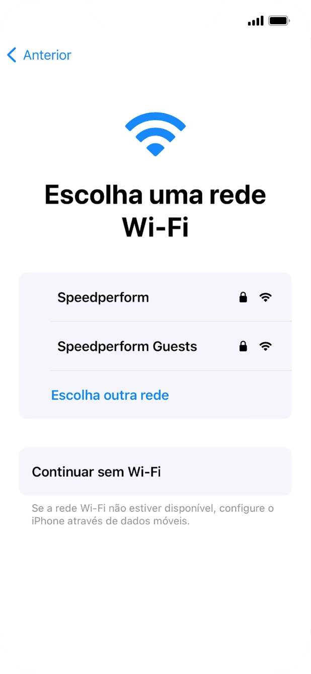 Prima a rede Wi-Fi pretendida.